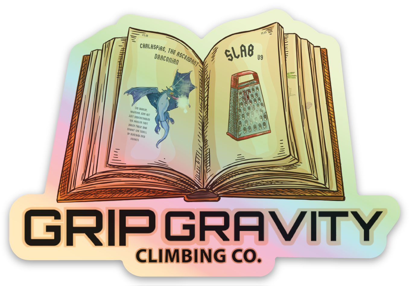 Holographic Grip Gravity Climbing Ancient Text Sticker