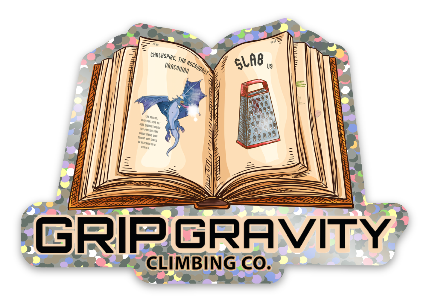 Glitter Grip Gravity Climbing Ancient Text Sticker